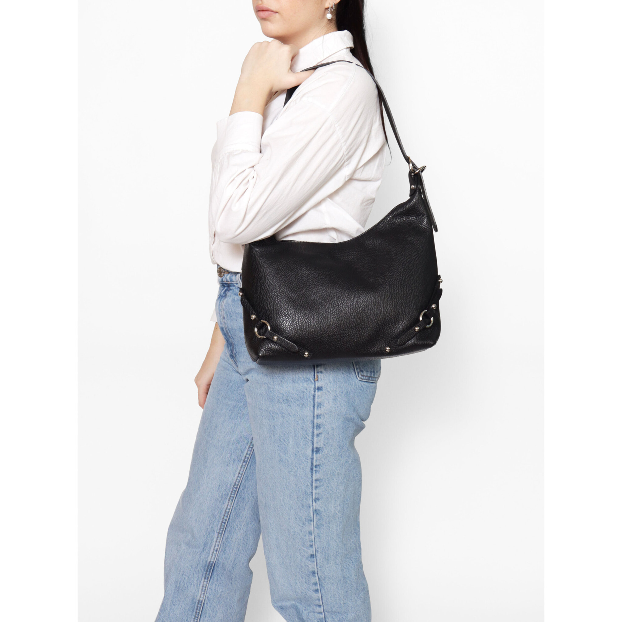 Borsa a spalla da donna In Vera pelle Made in Italy 30x30x9 cm