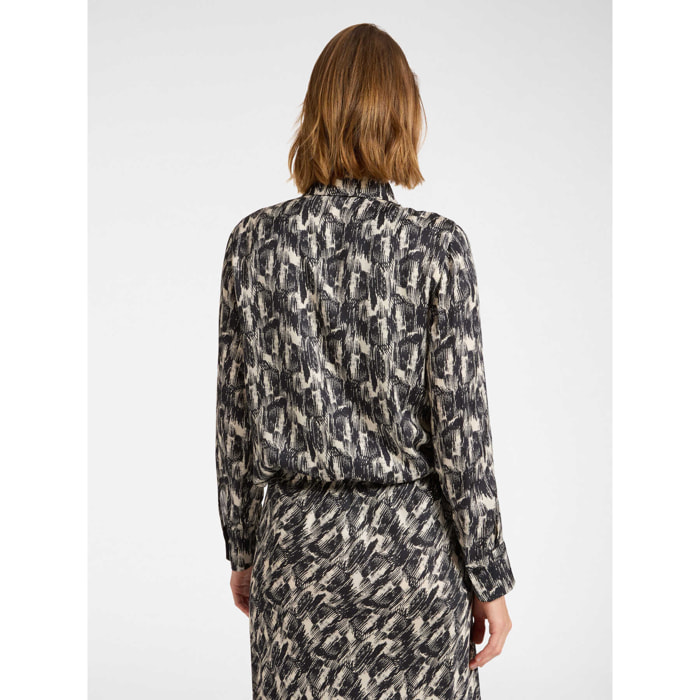 Elena Mirò - Camisa de sarga estampada - Negro