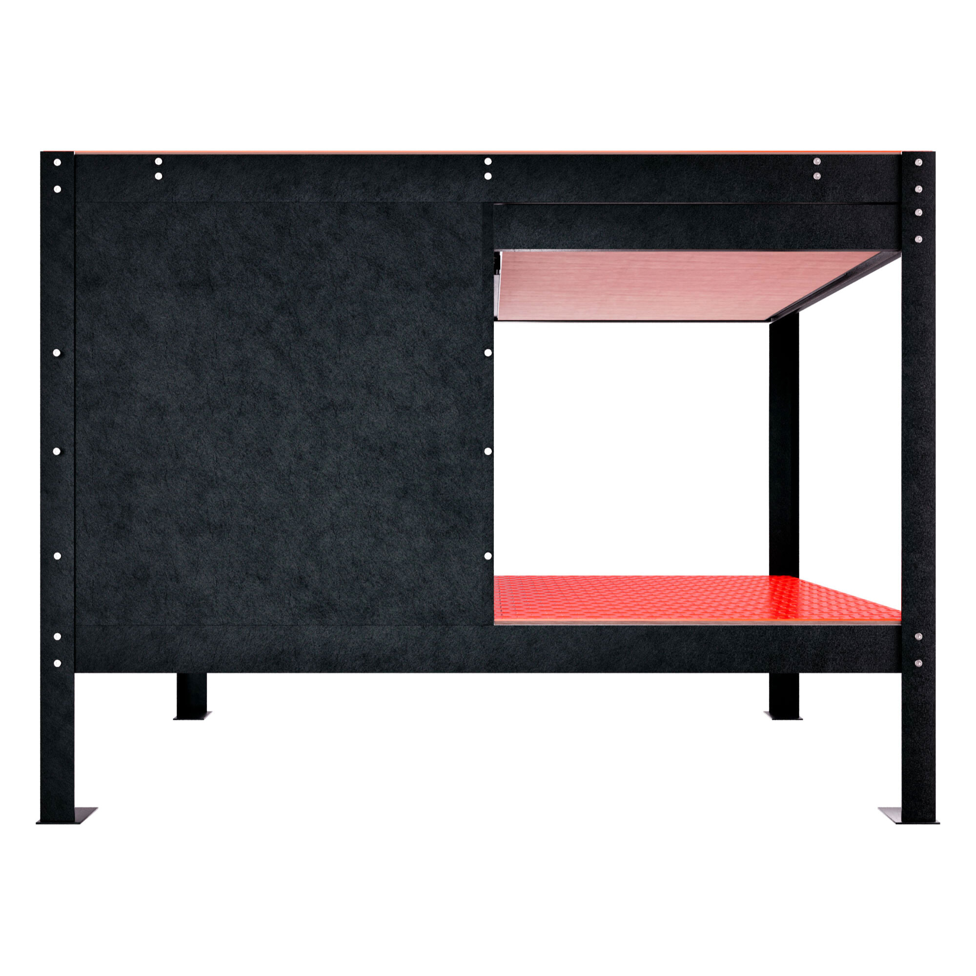 Manny - Banco da Lavoro 120x60 cm con Cassetto 1 Anta e 1 Ripiano in Metallo Nero