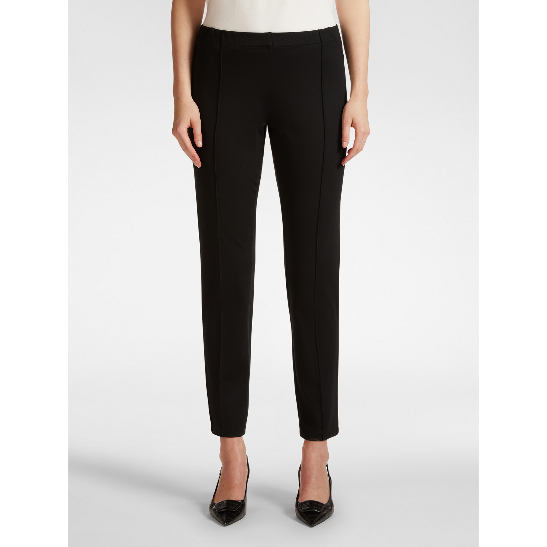 Elena Mirò - Pantaloni slim fit in punto Milano - Nero