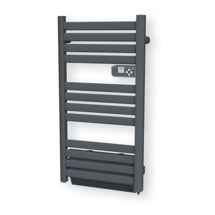 Radiateur seche-serviette anthracite lames plates 500w soufflerie 1000w