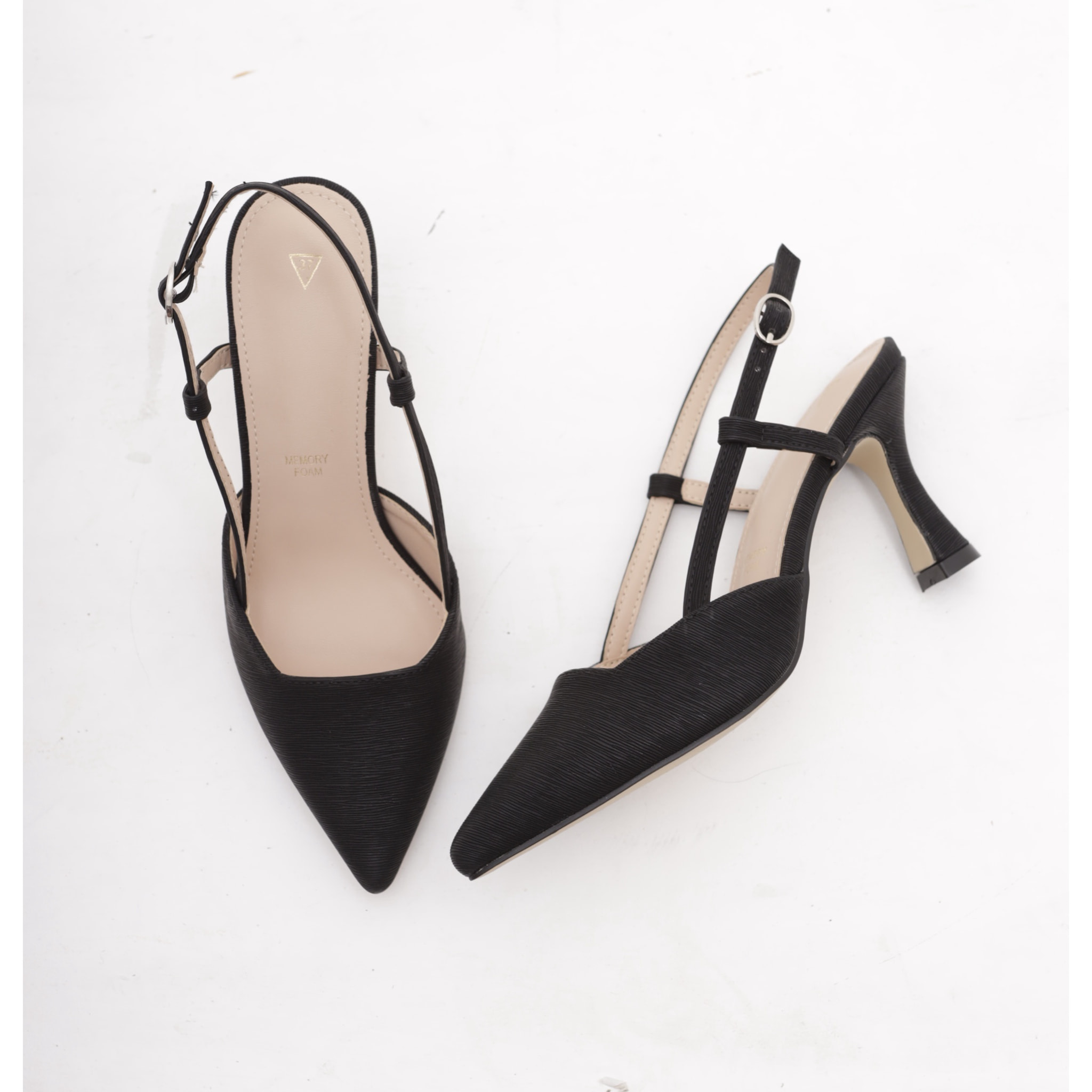 SLINGBACK CHIFFON CHOCOLA' NERO