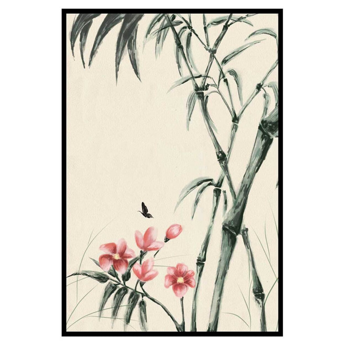 Affiche encadrée soleil minimaliste terracotta Affiche + cadre en métal - Noir