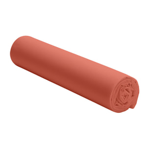 Drap housse percale de coton terre de sienne