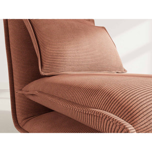 Candice - Banquette 1 place convertible clic-clac en velours côtelé - Terracotta