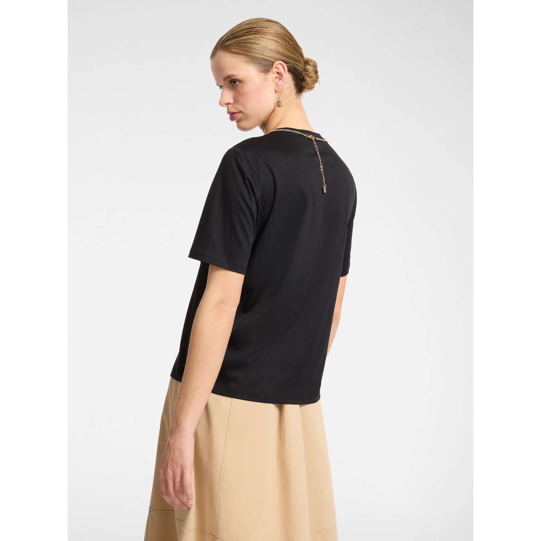 Elena Mirò - camiseta con collar - Negro