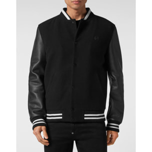 PHILIPP PLEIN Bomber de cuero SKULL
