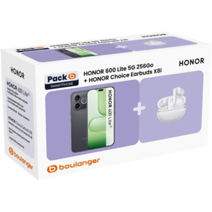 Smartphone HONOR Pack 600Lite Noir+Choice earbuds X8i Whi
