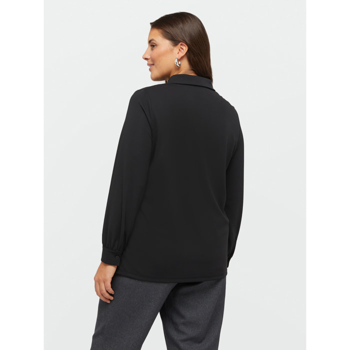 Fiorella Rubino - Blusa de georgette con cordones - Negro