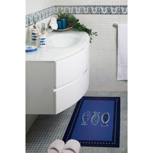 Tapis de bain Soft Excelsa- Ocean, Caoutchouc Bleu