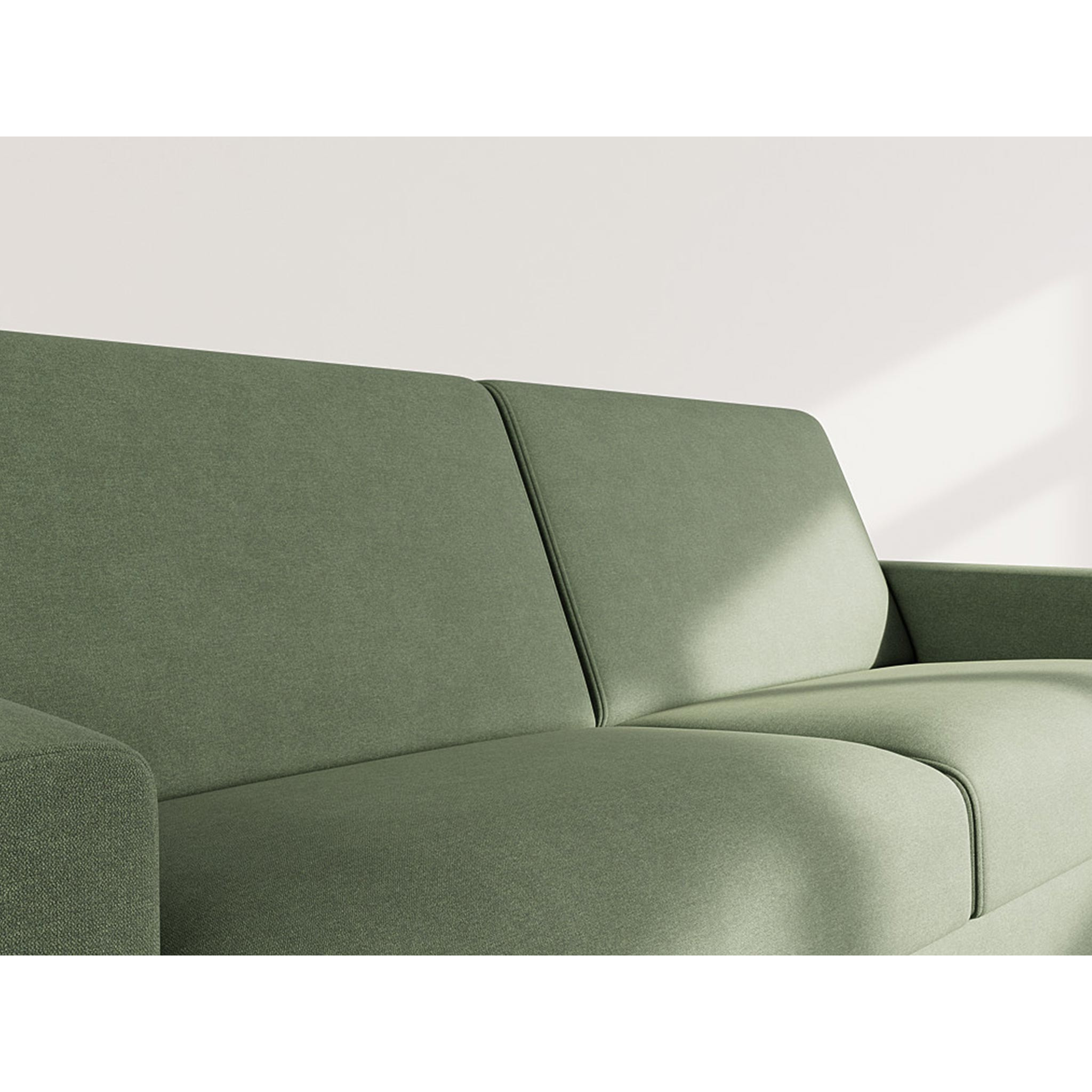 Julia - canapé 3 places convertible express couchage quotidien 140 cm matelas 14 cm en tissu - Vert