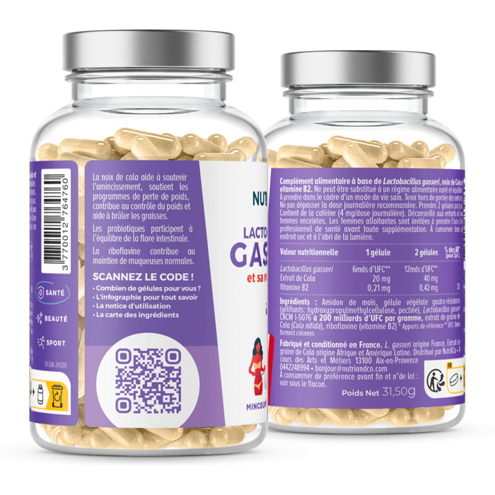 Nutri&Co Lactobacillus Gasseri Probiotique Minceur Ventre Plat - 60 gélules