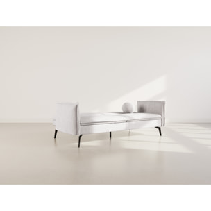 Lexie - Canapé convertible clic-clac 2 places en velours côtelé - Gris clair