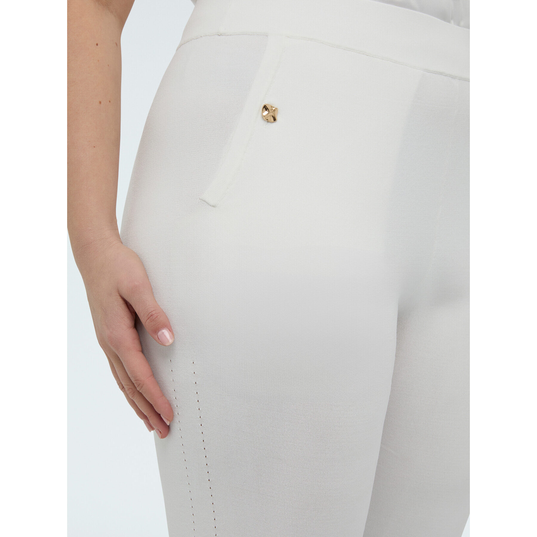 Fiorella Rubino - Pantaloni Flare in maglia - Bianco