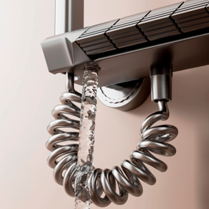 Juego de ducha de lluvia montado en pared con sistema multifunción, pantalla digital y efecto cascada. Con múltiples modos de agua.