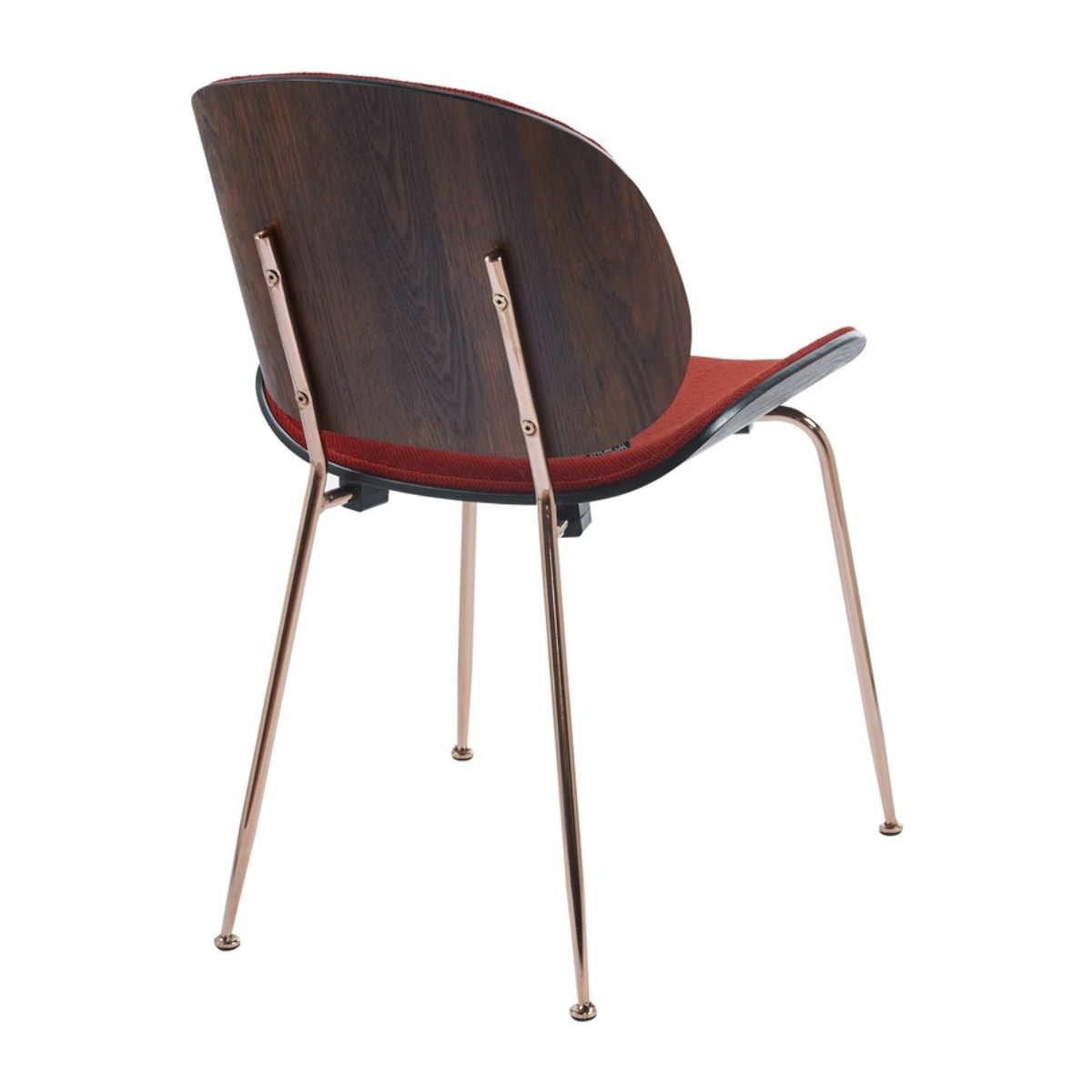 Set da 4 sedie design in tessuto rosso con struttura in oro rosa - Elizabeth