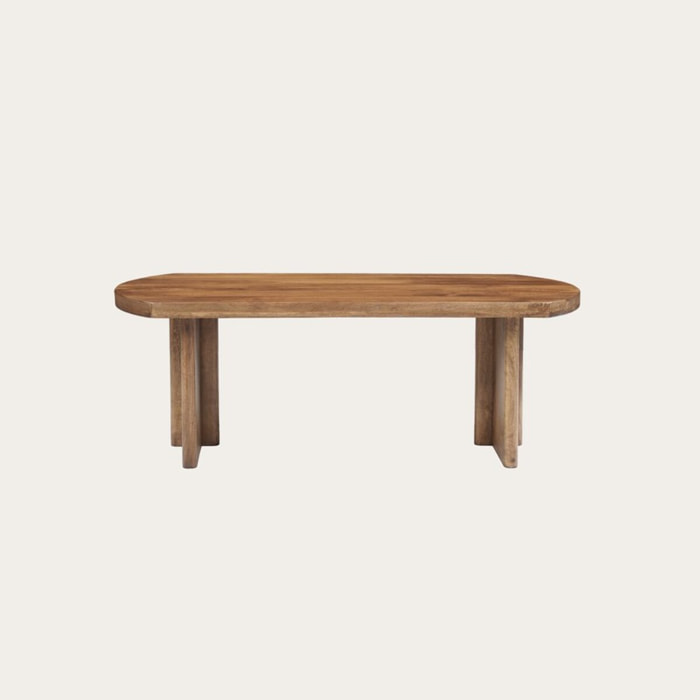 Table basse Dune -bois massif de mangue-couleur noyer 130 x 45 x 60 cm