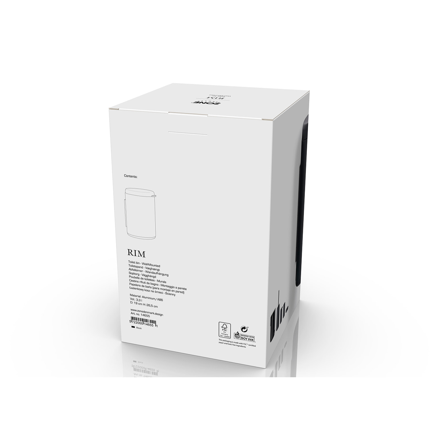 Poubelle de toilettes murale Rim