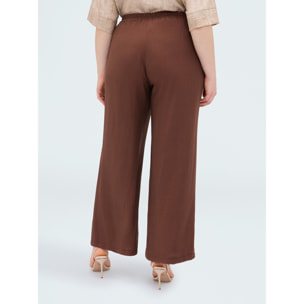 Fiorella Rubino - Pantaloni Wide Leg in misto viscosa - Marrone