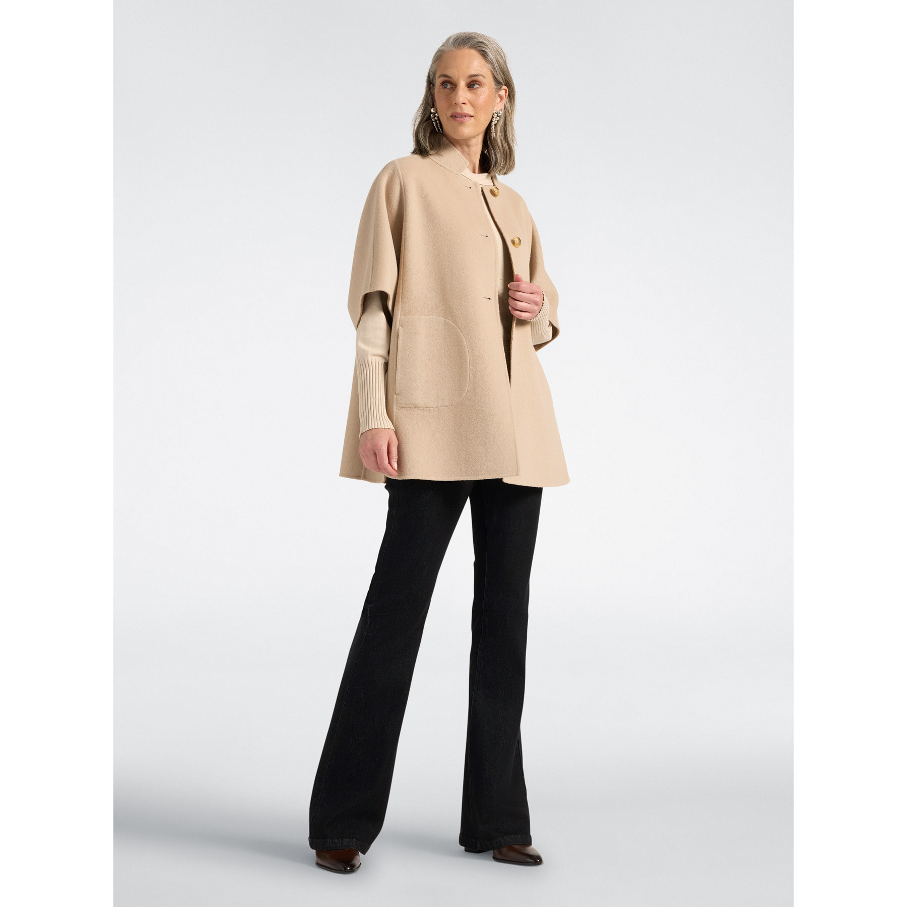 Elena Mirò - Cappa in double misto lana - Beige