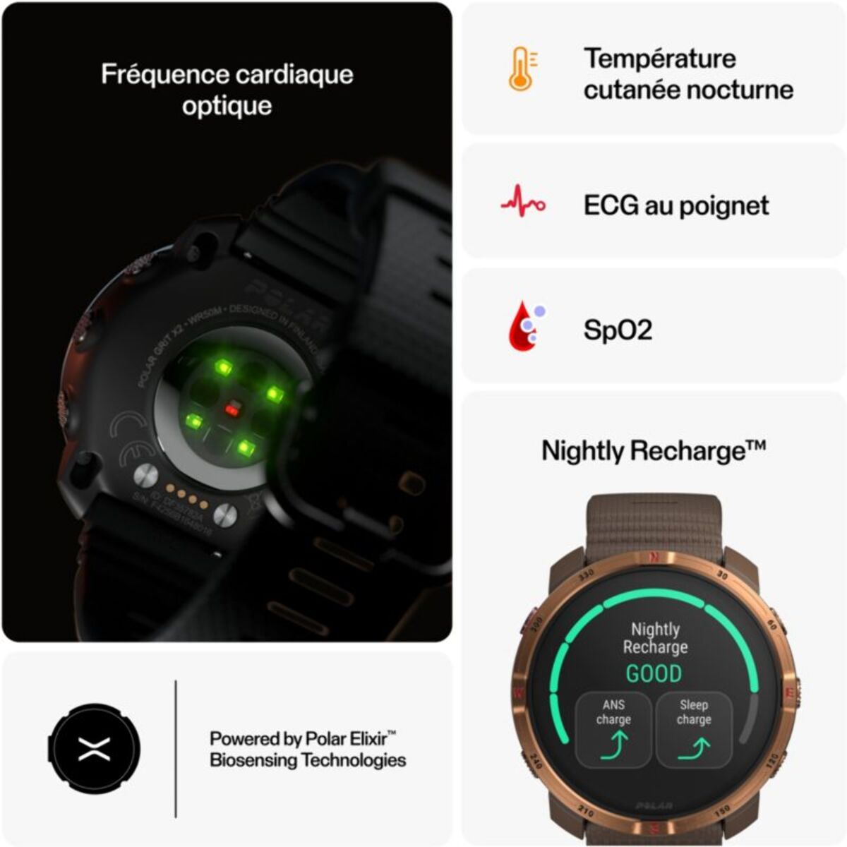 Montre sport POLAR Grit X2 Maron S-L