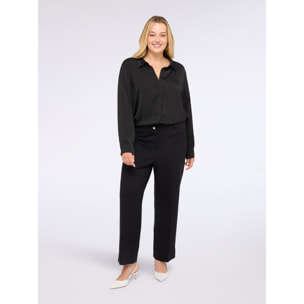 Fiorella Rubino - Camisa bimaterial mezcla de viscosa - Negro