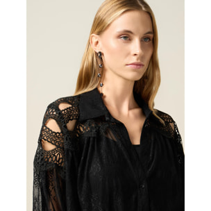 Oltre - Camisa de encaje - Negro
