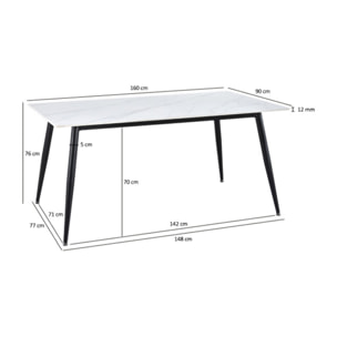 Table de repas en céramique 160 x 90 cm - STONE 2