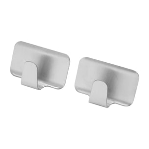 Lot de 2 crochets adhésif en acier inoxydable, Fackelmann Tecno
