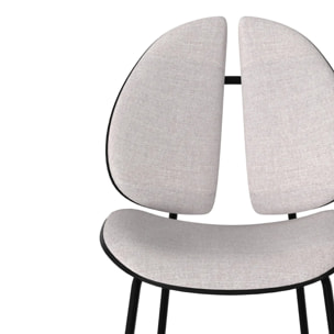 Chaise en tissu gris et bois noir - Coccinelle