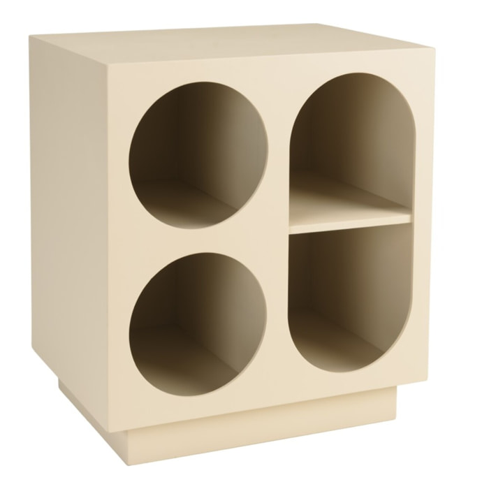 AGATHE - Table de chevet 40x30cm 4 niches en bois peint beige