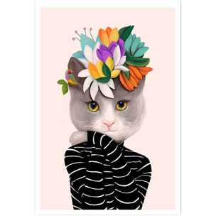 Affiche enfant couronne fleurie  Affiche seule