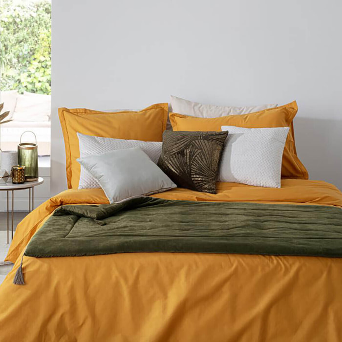 Édredon "Sonia" - velours - vert kaki 80x180 cm