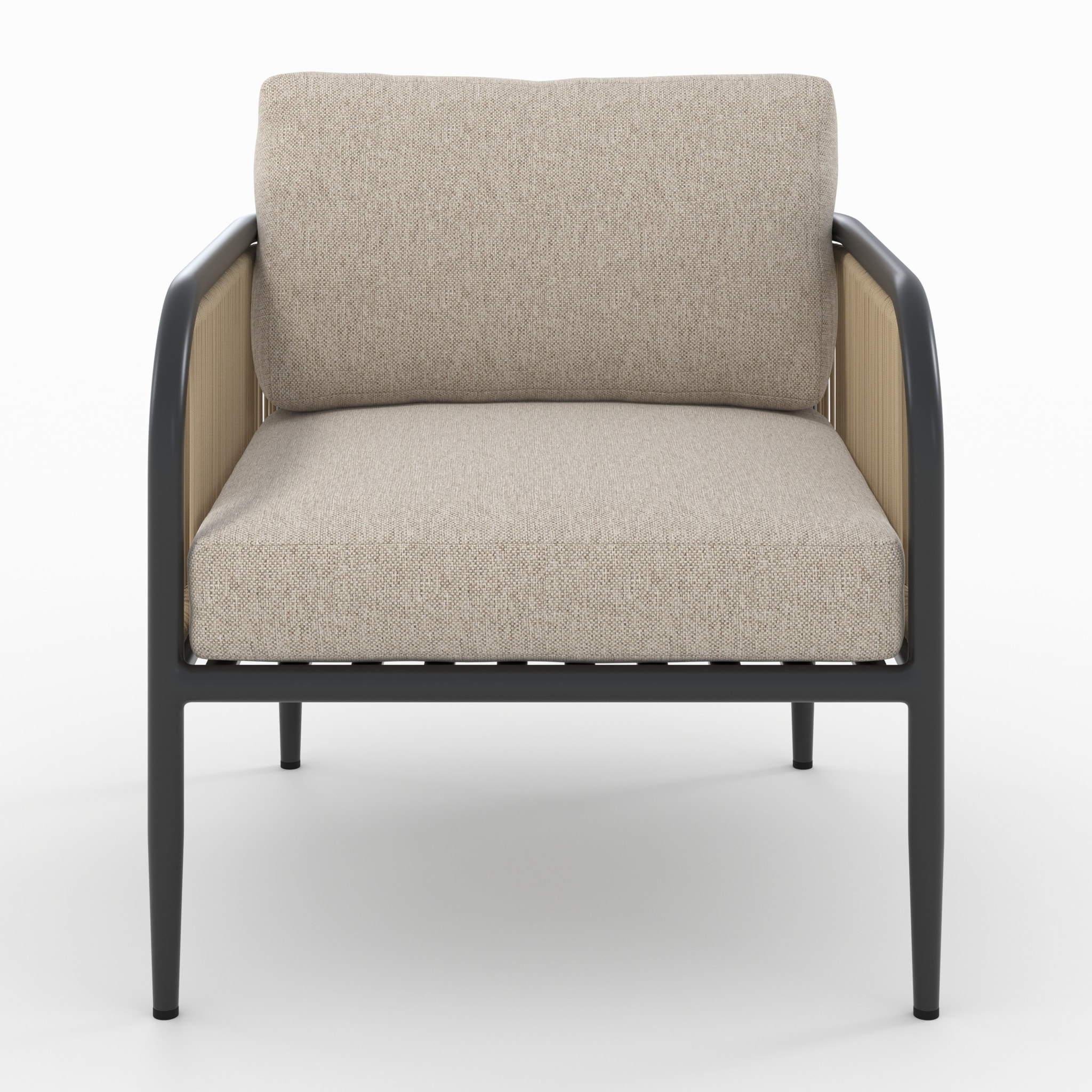 Fauteuil de jardin en acier et tissu beige - Wilo