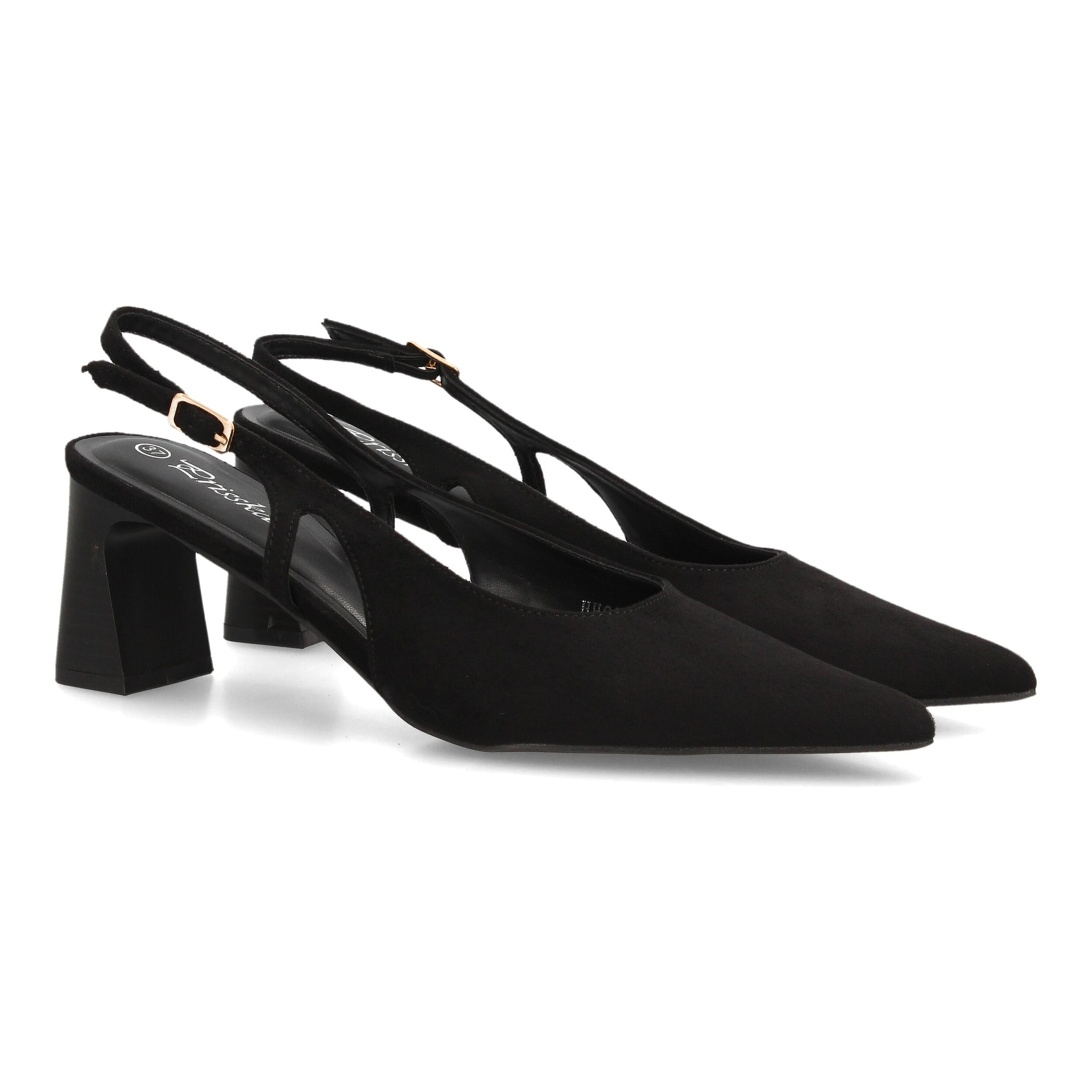 Zapatos slingback elegantes de tacón ancho para mujer