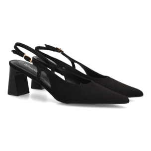 Zapatos slingback elegantes de tacón ancho para mujer