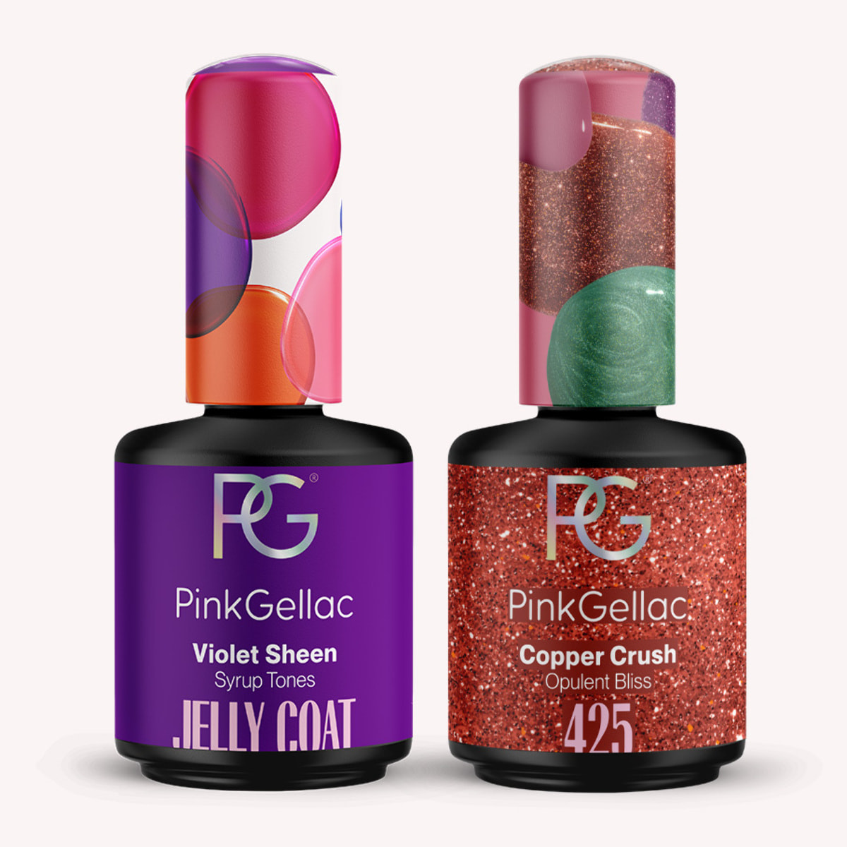 Set vernis semi-permanent - 2 couleurs - 2 x 15 ml