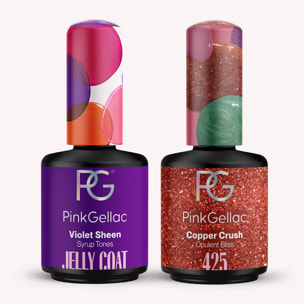 Set vernis semi-permanent - 2 couleurs - 2 x 15 ml