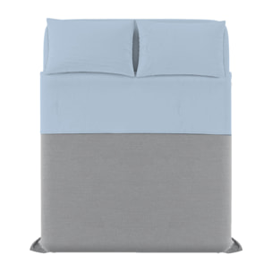 COMPLETO LETTO MAX COLOR MADE IN ITALY COTONE- AZZURRO MATRIMONIALE