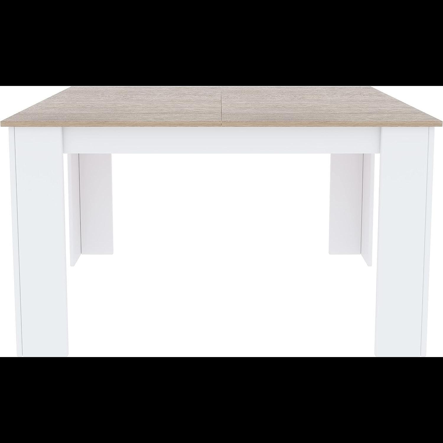 Tavolo da Pranzo Allungabile Estensibile Fino a 190 cm Tavolino Per 6 Persone Salotto Soggiorno Salone Design Moderno 190 x 78 x 90 cm Bianco Rovere