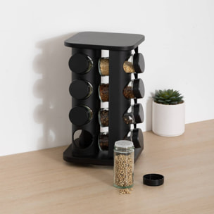 Support à épices 16 emplacements noir