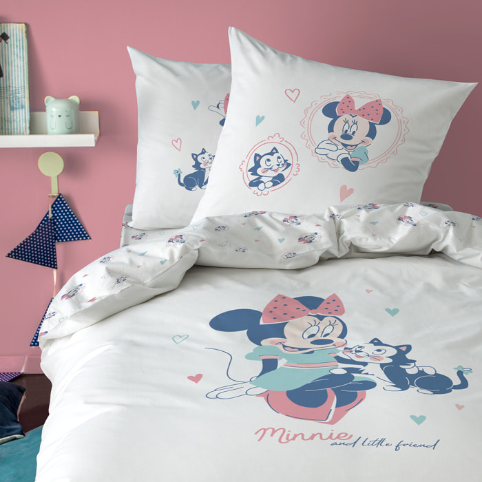 Parure de lit imprimée 100% coton, DISNEY HOME MINNIE LITTLE FRIEND