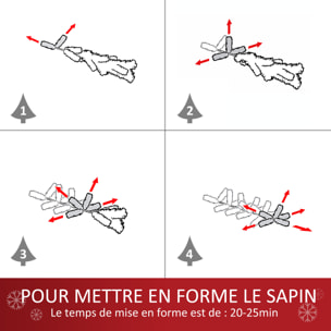 Sapin de Noël artificiel Ø 75 x 150H cm 454 branches épines imitation Nordmann grand réalisme vert