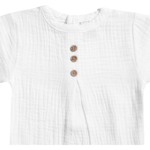 Body bebé manga corta bambula botones