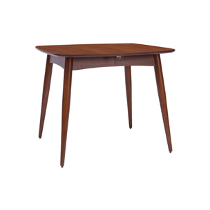 Table à manger extensible carrée en bois foncé L90-130 cm NORDECO