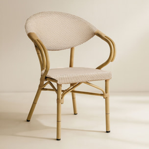 Lot de 2 fauteuils de table extérieur en textilène beige AMALFI