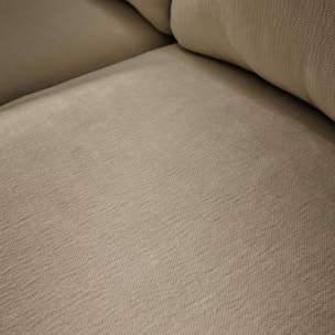 Canapé 2 places déhoussable tissu taupe L 198 x P 88 x H 85cm - Neo