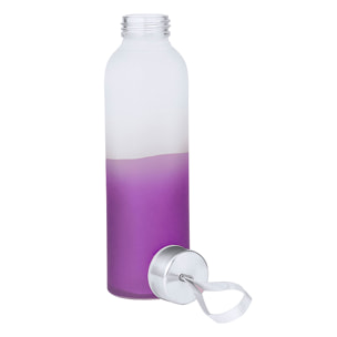 Bidón de cristal y acero inox con 500 ml de capacidad. Tapón de rosca con sellado perfecto y correa para fácil transporte.