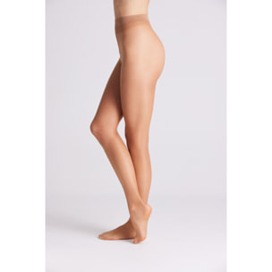 Collant beige 15 denari con punta invisibile
