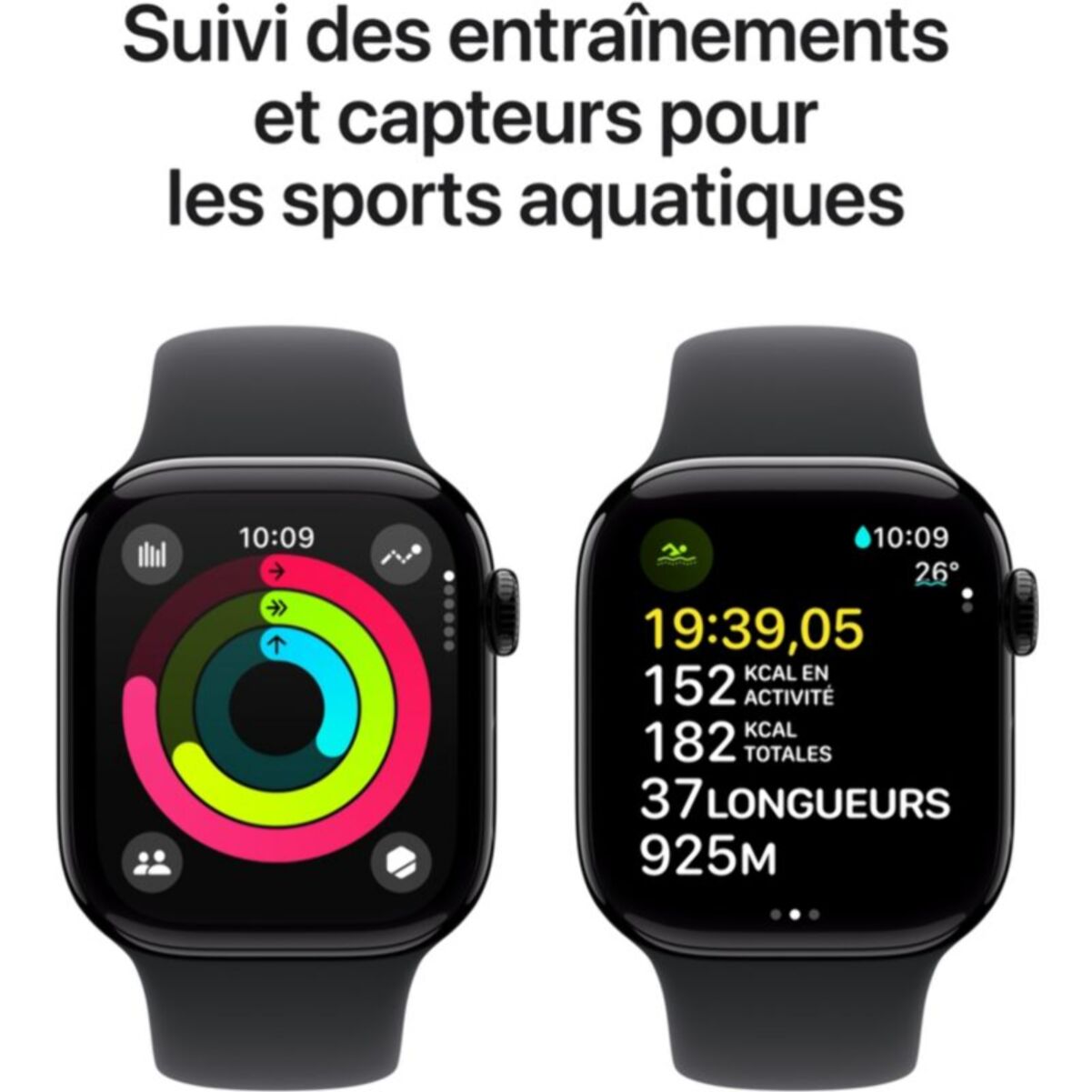 Montre connectée APPLE WATCH Serie 10 42mm Alu/Noir S/M Cellular